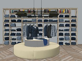 Men's Clothes Book Display Rack Display Cabinet 3d model