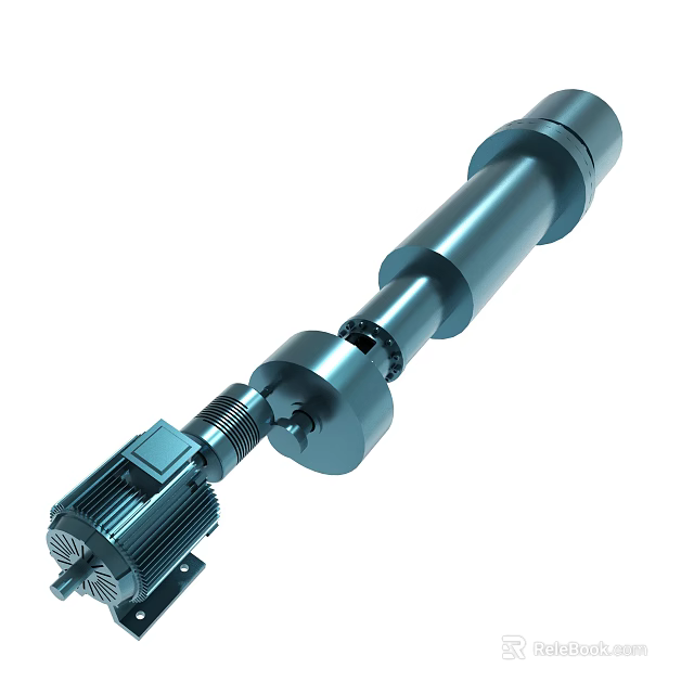 Industrial Mechanical Screw Drive Assembly With Electric Motor And Components 3d model 