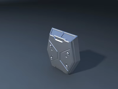 Road Facility Component With Metal Geometric Structure And Mounting Holes 3d model