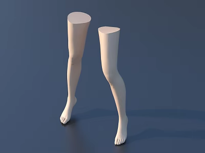 Two White Mannequin Legs Standing On Blue Background For Fashion 3d model