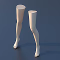 Two White Mannequin Legs Standing On Blue Background For Fashion