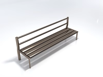 Modern Metal Outdoor Bench With Sleek Design And Backrest For Outdoor Seating 3d model