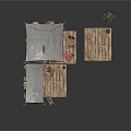 Ancient Fishing Village Structure With Canvas Tent Wooden Platforms And Storage Crates