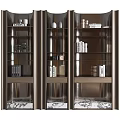 Modern Wooden And Glass Decorative Display Cabinet With Multi Tiered Shelves Books Decorations And Vases