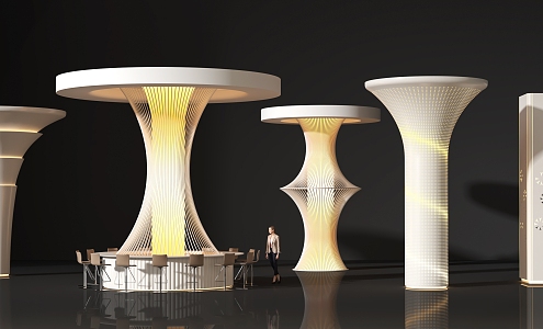 Modern pillar shaped decorative pillar 3d model