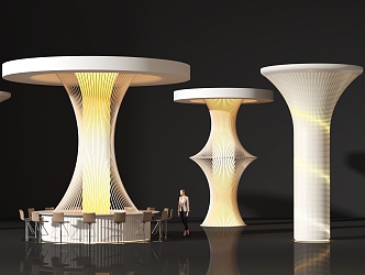 Modern pillar shaped decorative pillar 3d model