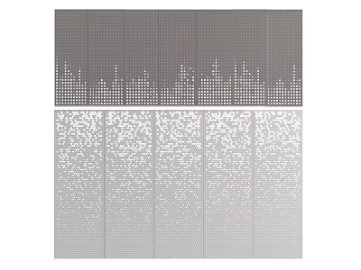 Wall Paneling With Gradient And Dot Texture Design 3d model