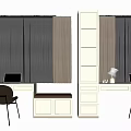 Modern Bay Window Interior With Desk Chair And Curtain Design Elements