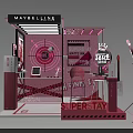 Maybelline Exhibition Booth Display Shelves With Superstar Matte Lipstick And Pink Theme Interior Design
