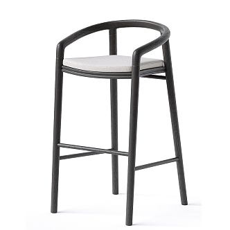 New Chinese Style Bar Chair Solid Wood Bar Chair 3d model