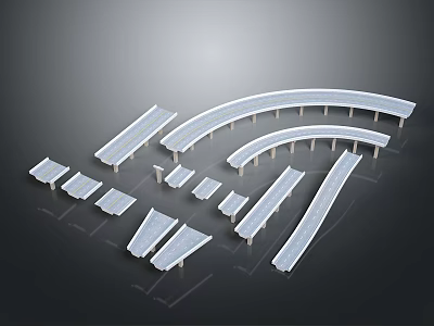Modern Building Structure Featuring Curved White Modular Components And Design 3d model