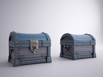 European-style Retro Other Sicks European-style Retro Treasure Chest Wooden Treasure Chest Ancient Treasure Chest 3d model