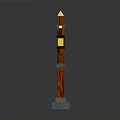 Traditional Style Street Lamp With Red Pole Gray Base And Yellow Lantern Light