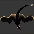3D Rendered Mythical Dragon Model With Black Gold Scales And Outstretched Wings