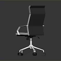 Modern Office Chair With High Back White Cushion And Metal Wheel Base