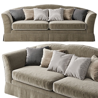 Fabric double sofa 3d model