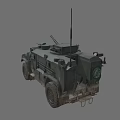 Military Armored Off Road Vehicle With Roof Mounted Machine Gun And Large Tires