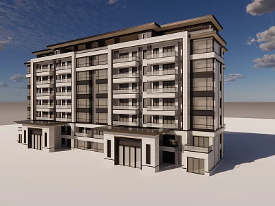 Modern Multi Storey Residential Building Exterior Design With Balconies And Windows 3d model