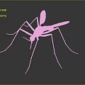 Golden Mosquito With Long Legs And Detailed Wings Displayed On Dark Background 3d model