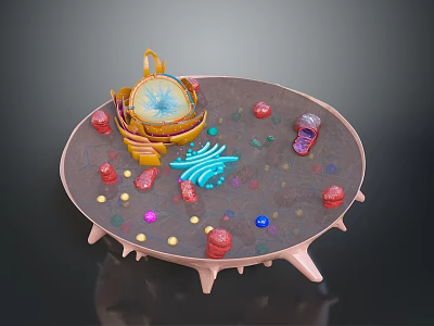 animal cell structure cell nucleus mitochondrial biology organelles cell membrane biological structure 3d model