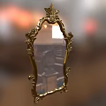 Elegant Golden Mirror With Ornate Carved Frame For Home Interior Decor