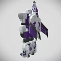 Sci Fi Robot Character With Purple And White Color Jet Wings Action Design