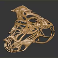 Golden Serpent Sculpture With Intricate Vine Like Winding Design And Hollow Texture