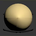 Golden Bullet Shaped Object With Glasses And Cartoon Grinning Face Blue Eyes