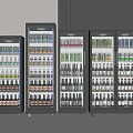 Modern Freezer Beverage Cabinet 3d model