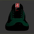 Green And Black Stylish Sneakers With Red Label On Tongue And Sleek Design
