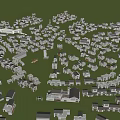 Dense Residential Community With Various House Designs And Green Spaces