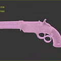 Vintage Revolver Sculpture With Intricate Carvings Brass Body And Wooden Grip