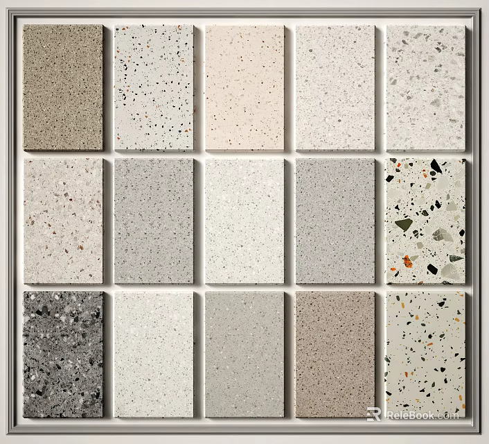 Natural Stone And Wood Samples With Various Textures For Interior Design Projects 3d model 