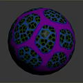 Colorful Decorative Sphere With Purple Blue Green Intricate Surface Patterns 3d model