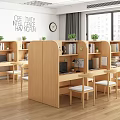 Modern Office Workspace Interior With Wooden Cubicle Desks Computers Green Plants And Windows