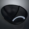 Black Mesh Bowl Shaped Weapon With White Curved Section And Net Structure Design