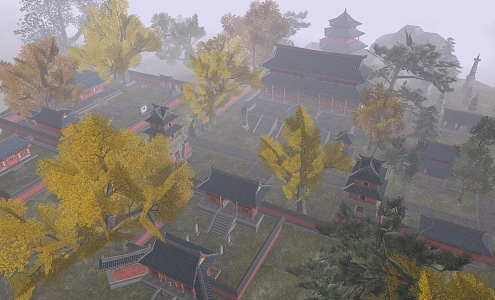 Chinese Temple Tianyin Temple Ancient Building 3d model