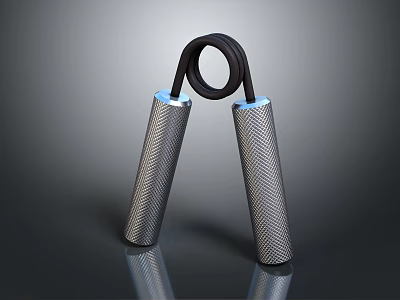 Professional Jump Rope With Durable Metal Textured Handles And Black Cable 3d model
