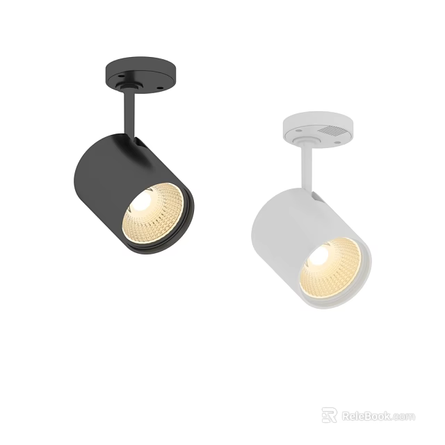 Modern Black And White Ceiling Spotlights With Bright Illumination Design 3d model