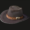 Stylish Brown Woven Hat With Leather Belt Buckle Design
