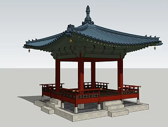 Chinese style pavilion traditional pavilion 3d model