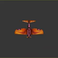 Vibrant Pink And Orange Passenger Plane With Striped Wings And Propeller