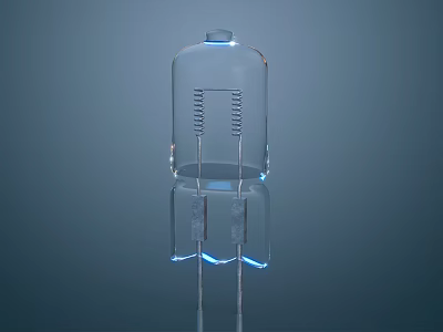 Outdoor Light With Transparent Glass Shade LED Filament And Blue Illumination 3d model