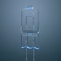 Outdoor Light With Transparent Glass Shade LED Filament And Blue Illumination