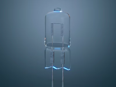 Outdoor Light With Transparent Glass Shade LED Filament And Blue Illumination 3d model