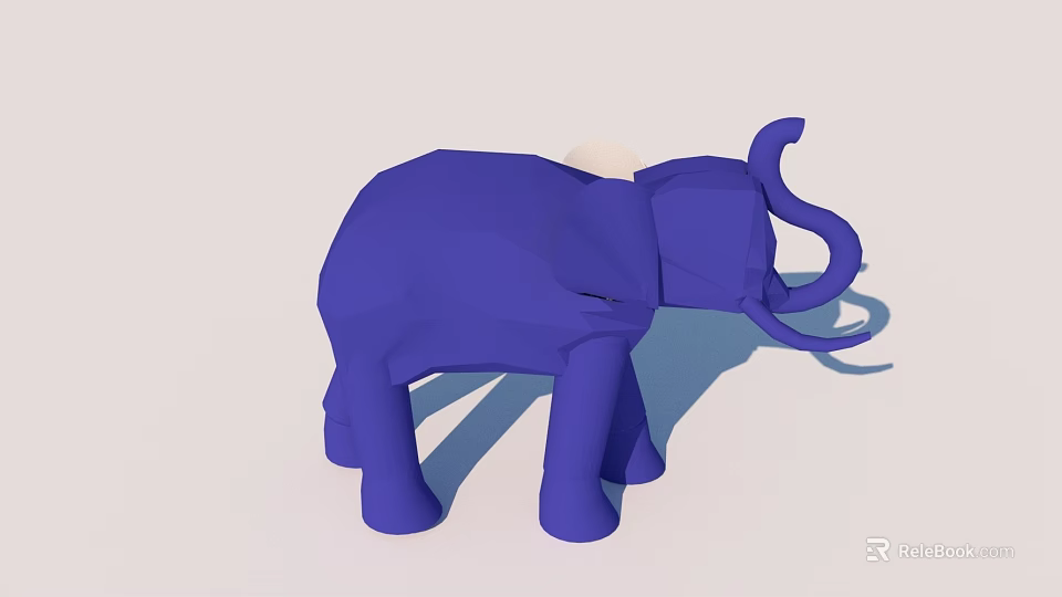 Stylish Blue Geometric Elephant Decorative Ornament Set For Modern Home Decor 3d model 