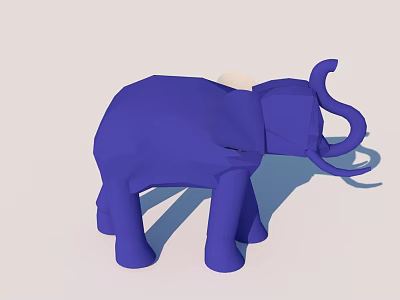 Stylish Blue Geometric Elephant Decorative Ornament Set For Modern Home Decor 3d model