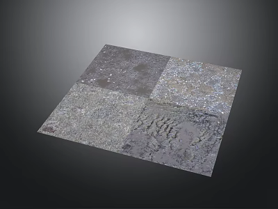 Square Tile Sample With Four Textured Sections Gray Silver Mottled Surface For Home Renovation 3d model