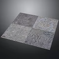 Square Tile Sample With Four Textured Sections Gray Silver Mottled Surface For Home Renovation