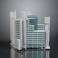 Modern High Rise Architectural Model With Glass Facades White Structures And Multi Storey Design 3d model